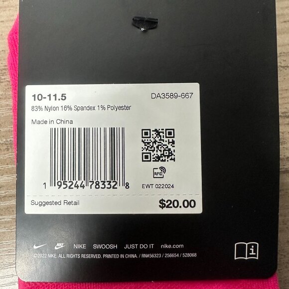 NWT Nike Women Spark Lightweight No Show Run Socks Pink Size Large (DA3589-667) - Picture 6 of 9